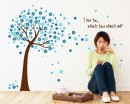 Flower Tree with Love Quotes Wall Decal Vinyl Tree Art Stickers